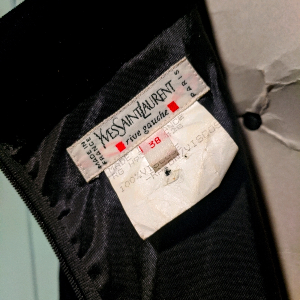Ysl Rive Gauche Vintage Velvet Dress (38) - image 2